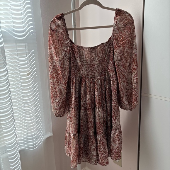 Gianni Bini Paisley Boho Dress Size Medium Fall Autumn Pumpkin Spice NWOT - Picture 4 of 4